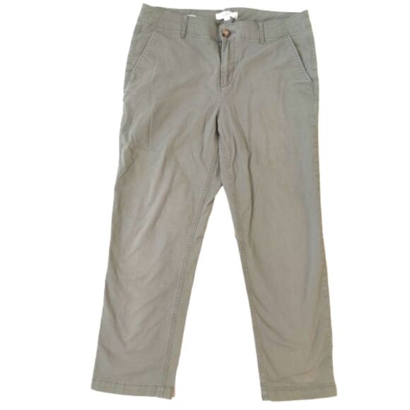 LOFT Pants - LOFT Women's 10 Green The Monroe Slim Chino Stretchy Cotton Blend Pants